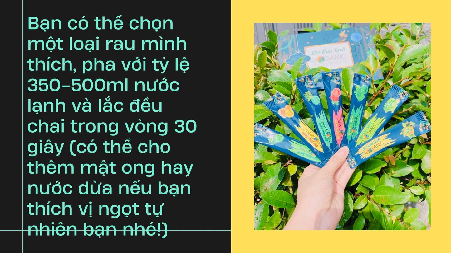 Combo bột rau đủ loại, hỗn hợp ( Combo mix veggie powder Goganic ) 28 pieces/box